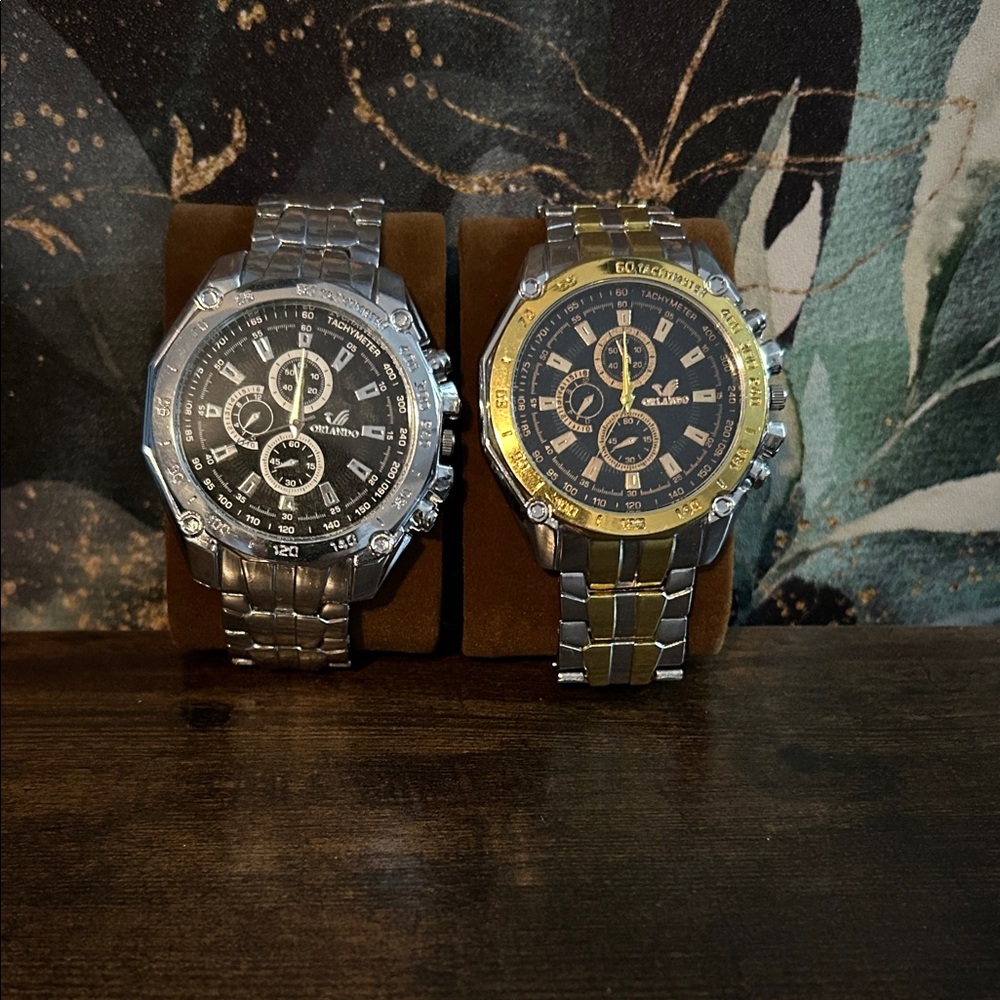 Silver and Gold Chronograph Men's Watch